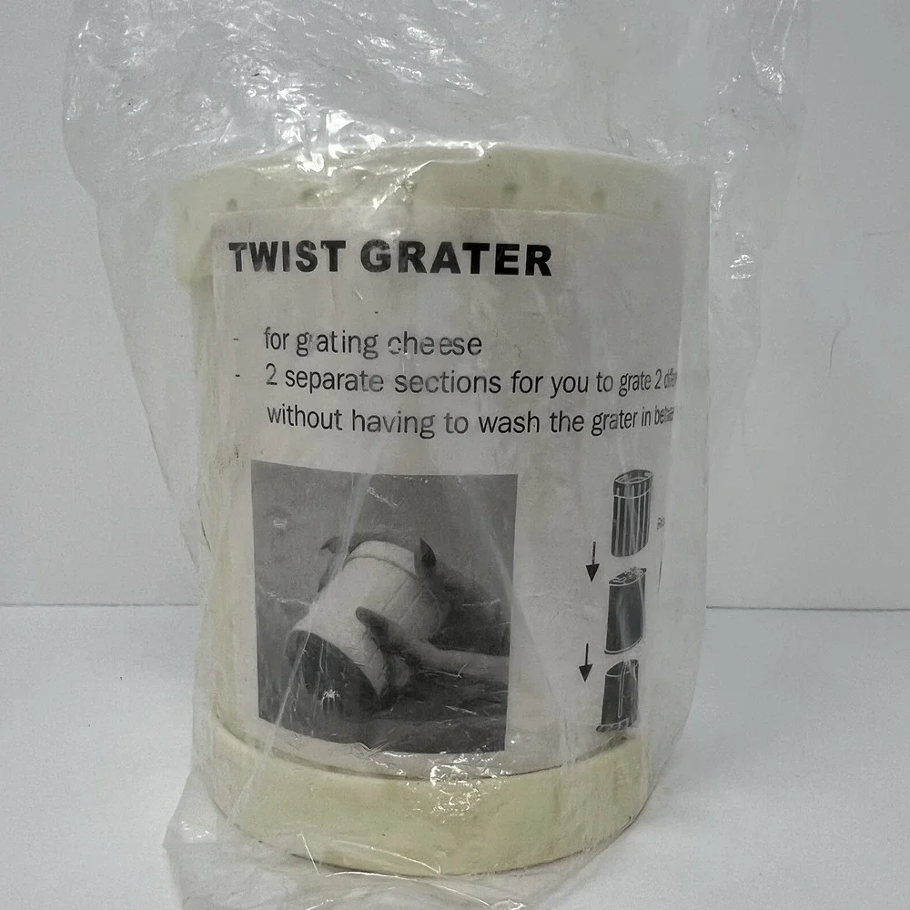Hand Held Twist Cheese‎ Grater With Dual Compartments